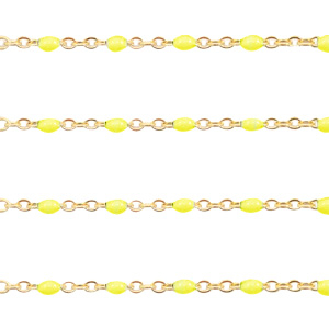 Stainless Steel - Rostfrei Stahl Schmuckzubeh&ouml;r Gliederkette 1mm Yellow-gold