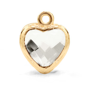 Anh&auml;nger Kristallglas Herz Crystal-gold