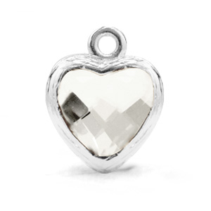 Anh&auml;nger Kristallglas Herz Crystal-silver