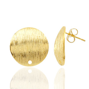 Metall Zubeh&ouml;r TQ Ohrstecker 15mm mit &Ouml;se Gold