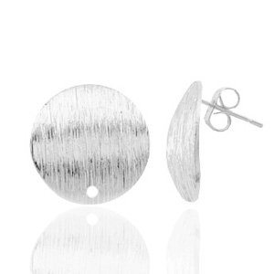 Metall Zubeh&ouml;r TQ Ohrstecker 15mm mit &Ouml;se Antik silber