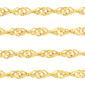 Stainless Steel - Rostfrei Stahl Schmuckzubeh&ouml;r weave Gliederkette Gold