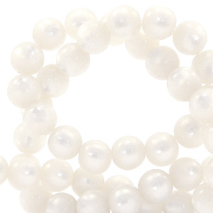 Super Polaris Perlen 8 mm rund Bianco white