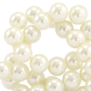 Top Qualit&auml;t Glaswachsperlen 6mm Off white