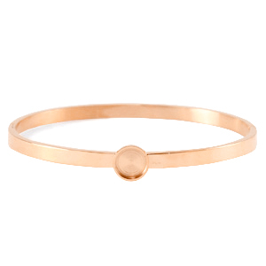 Polaris Steel Bangle Armband aus Stainless Steel mit Fassung f&uuml;r 7mm Cabochon/Swarovski SS34 Rosegold