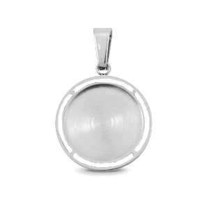 Polaris Steel Anh&auml;nger aus Stainless Steel mit Fassung f&uuml;r 12mm Cabochon Silber