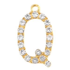 Basic Quality Metall Anh&auml;nger Strass Initiale Q Gold