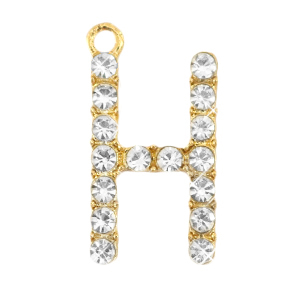 Basic Quality Metall Anh&auml;nger Strass Initiale H Gold