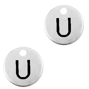 Metall Anh&auml;nger DQ Initiale U Antik silber (Nickelfrei)