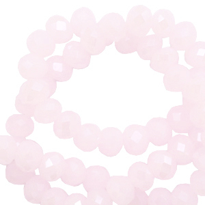 Top Glas Facett Perlen 6x4 mm rondellen Oleander pink-pearl shine coating