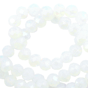 Top Glas Facett Perlen 4x3 mm rondellen Brilliant crystal-pearl shine coating