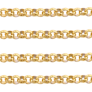 Stainless Steel - Rostfrei Stahl Schmuckzubeh&ouml;r Gliederkette 2mm Gold