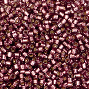 Miyuki Perlen delica's 11/0 Duracoat silverlined dyed raisin purple DB-2170