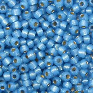 Miyuki Rocailles 8/0 Duracoat silverlined dyed aqua blue 8-4242