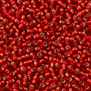 Miyuki Rocailles 11/0 Silverlined ruby red 11-11