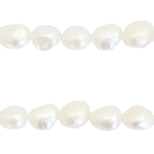 BQ S&uuml;sswasserperlen Nugget rund 8-9mm Naturel white