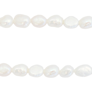 BQ S&uuml;sswasserperlen Nugget oval 8x5-6mm Natural white