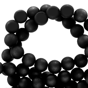 Super Polaris Perlen 8 mm rund matt Jet black