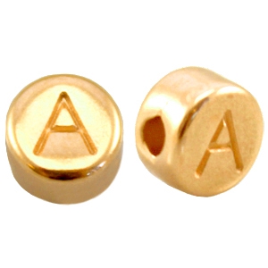 DQ Metall Perlen Buchstabe A Gold (Nickelfrei)