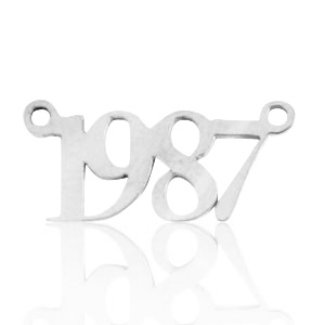 Stainless Steel - Rostfrei Stahl Anh&auml;nger / Zwischenst&uuml;ck Jahr 1987 Silber
