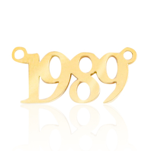Stainless Steel - Rostfreiem Stahl Anh&auml;nger/Zwischenst&uuml;ck Jahr 1989 Gold