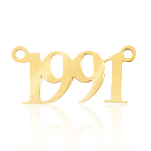 Stainless Steel - Rostfreiem Stahl Anh&auml;nger/Zwischenst&uuml;ck Jahr 1991 Gold