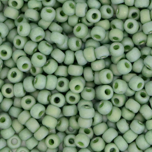 Miyuki Rocailles 8/0 Opaque glazed frosted pistachio green 8-4698