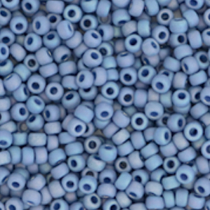 Miyuki Rocailles 11/0 Opaque glazed frosted rainbow soft blue 11-4704
