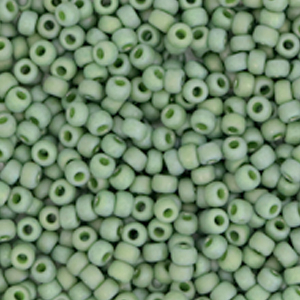 Miyuki Rocailles 11/0 Opaque glazed frosted pistachio green 11-4698