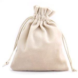 Schmuckbeutel Samt Beige