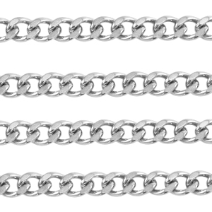 Stainless Steel - Rostfrei Stahl Schmuckzubeh&ouml;r Gliederkette Gourmet Silber