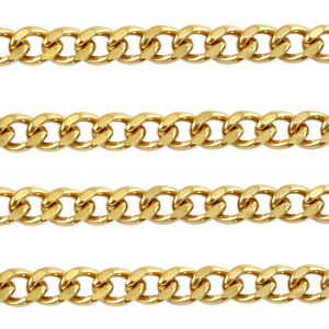 Stainless Steel - Rostfrei Stahl Schmuckzubeh&ouml;r Gliederkette Gourmet Gold