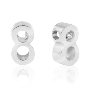 Stainless Steel - Rostfrei Stahl Perlen Zahlen 8 Silber