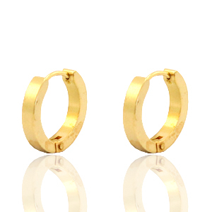 Ohrringe aus Stainless Steel - Rostfreiem Stahl Creolen 16mm Gold