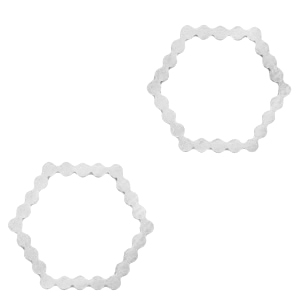 Stainless Steel - Rostfrei Stahl Anh&auml;nger/Zwischenst&uuml;ck Hexagon Silber
