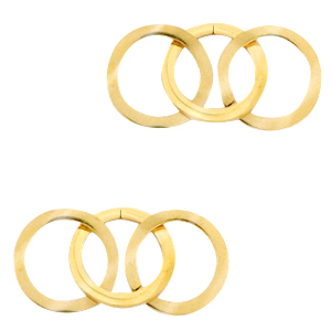 Stainless Steel - Rostfrei Stahl Anh&auml;nger/Zwischenst&uuml;ck triple Zirkel Gold