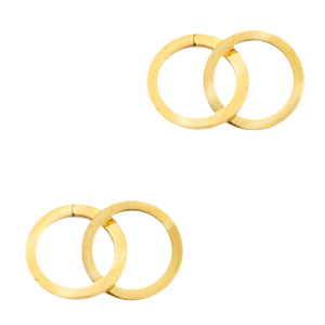 Stainless Steel - Rostfrei Stahl Anh&auml;nger/Zwischenst&uuml;ck double Zirkel Gold