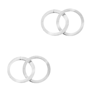 Stainless Steel - Rostfrei Stahl Anh&auml;nger/Zwischenst&uuml;ck double Zirkel Silber