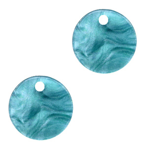 Resin Anh&auml;nger rund 12mm Blue atoll