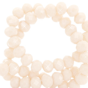 Top Glas Facett Perlen 4x3mm rondellen Silky peach-pearl shine coating
