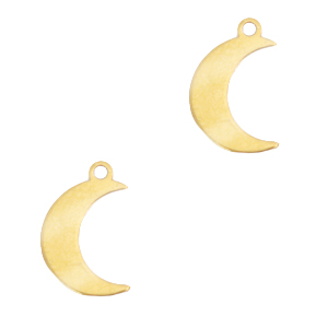Stainless Steel - Rostfrei Stahl Anh&auml;nger Mond Gold