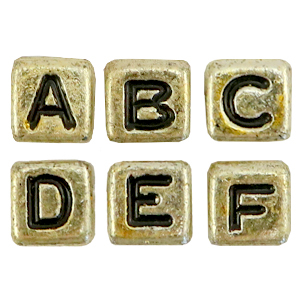Buchstaben Perlen aus Acryl Mix Gold-black