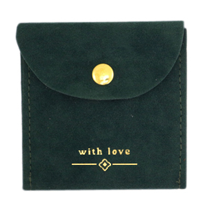 Schmuckbeutel "with love" Dark green-gold