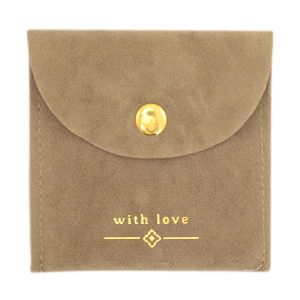 Schmuckbeutel "with love" Brown-gold