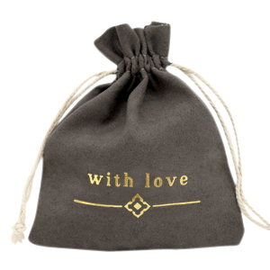 Schmuckbeutel "with love" Black-gold