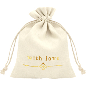 Schmuckbeutel "with love" Off white-gold