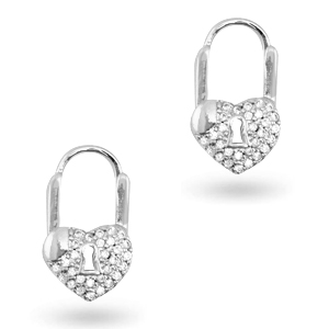 Zirkonia Ohrringe Herz Silver
