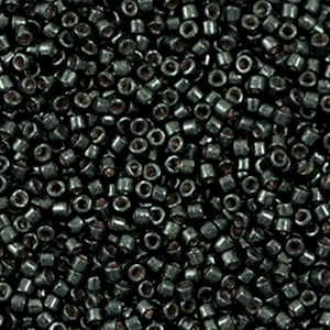 Miyuki Perlen delica's 11/0 Duracoat galvanized black moss DB-2507