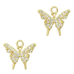 Zirkonia Anh&auml;nger Schmetterling Gold