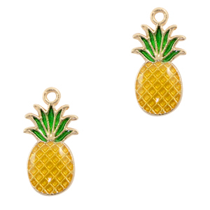Basic Quality Metall Anh&auml;nger Ananas Gold-yellow